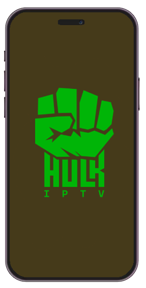 mobile view with Hulk iptv logo in front